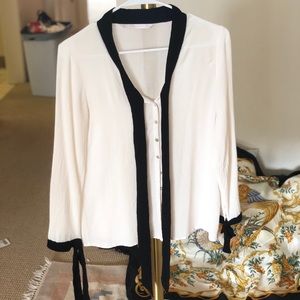 Zara exclusive collection white and black blouse